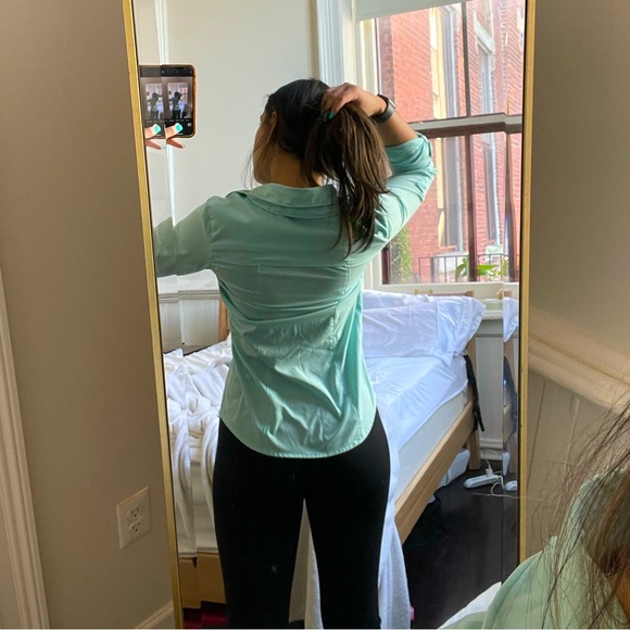 TEAL REI BUTTON UP ACTIVE SHIRT XS - Picture 3 of 6